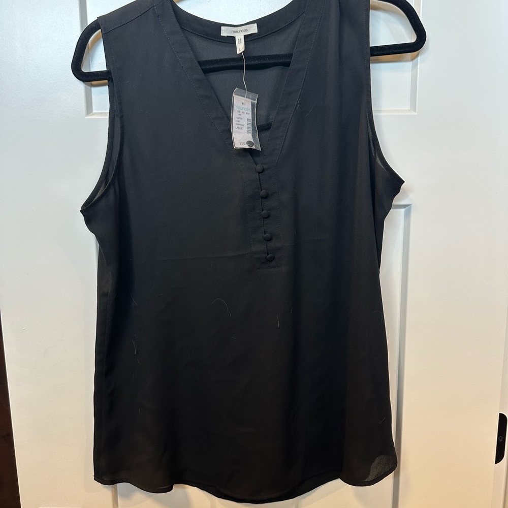 Maurices Black Sleeveless Blouse with Scoop Neckline
